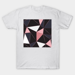 Geometric Pattern Rose Black T-Shirt